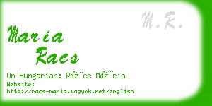 maria racs business card